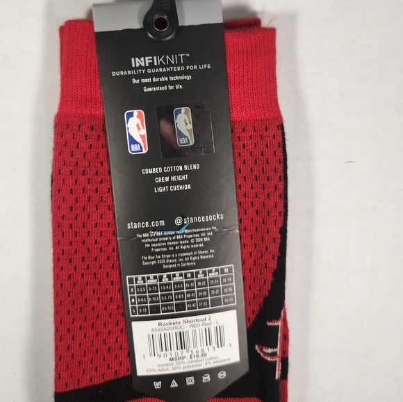 NWT Men's Houston Rockets Shortcut 2 Stance Crew Socks - Picture 3 of 14
